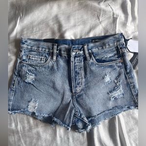BLANK NYC Cut Off Shorts Blue Denim Women's 28 Distressed High Rise